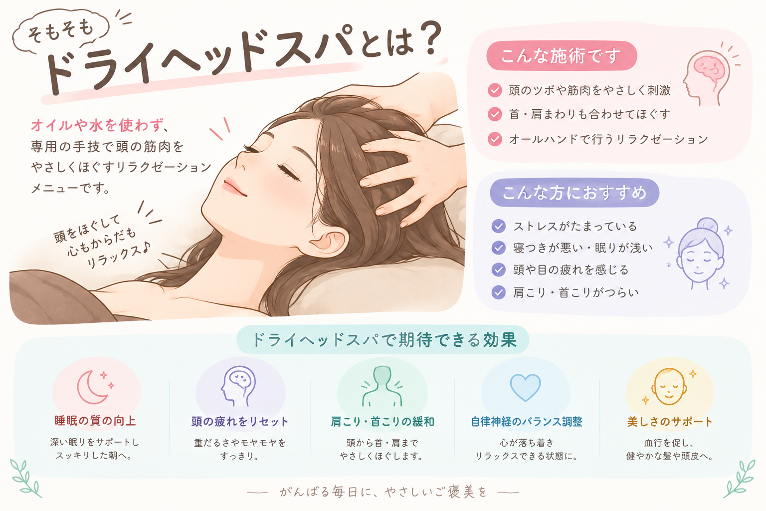 ドライヘッドスパとは？水天宮前でぜひ癒しの体験を♪